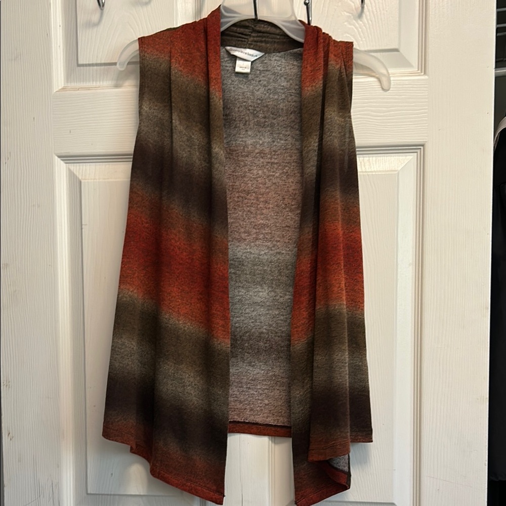 Christopher & Banks Brown and Orange Cardigan Sweater